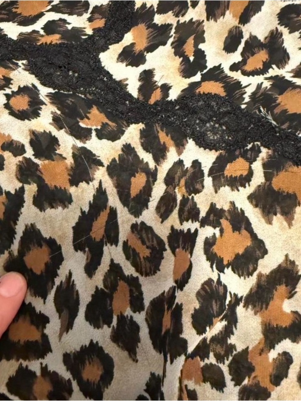 Y2K Leopard Print Lace Trim Cami Baby Doll Dress Mob Wife Baddie Bratz Rock L - Picture 7 of 8